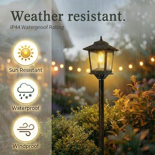 PASAMIC Outdoor Solar Post Lights, 2-Pack 63" Dusk to Dawn Solar Lamp Posts, Waterproof Floor Lamps, Warm White Pole Light...