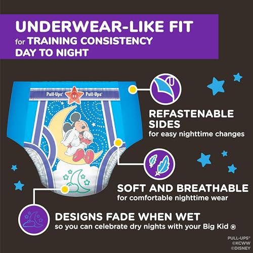 Pull-Ups Boys' Night-Time Potty Training Pants, Size 5T-6T Overnight Training Underwear (46-60 lbs), 44 Ct