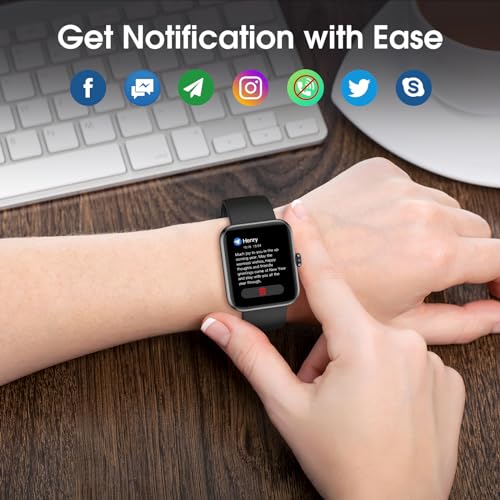 TYKOIT Smart Watch, Fitness Tracker with Heart Rate Monitor, Blood Oxygen, Sleep Tracker, 41mm Touchscreen Smartwatch for ...
