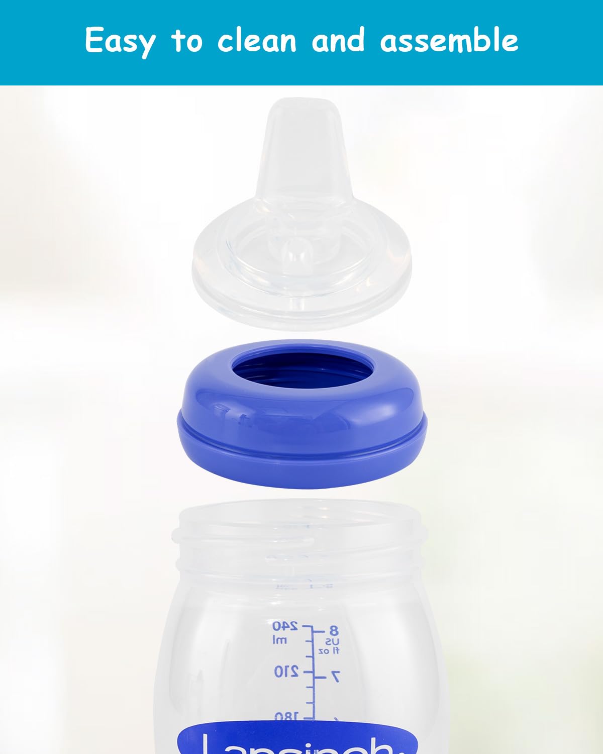 Sippy Spouts for Lansinoh Baby Bottles, Soft 100% Silicone Sippy Cup Nipples, Variable Flow, 6m+, 6 Count