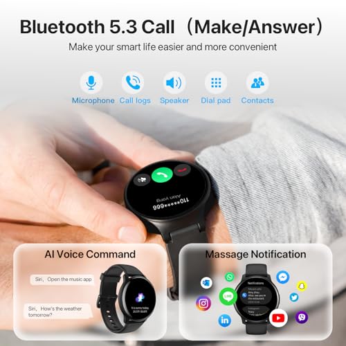 DIVElink Smart Watch for Men Women Bluetooth Notifications/Calls,100+ Sports Mode Fitness Tracker with Heart Rate/Sleep Mo...