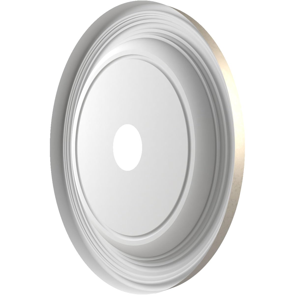 22Od X 3 1/2Id X 1 1/2P Traditional Thermoformed Pvc Ceiling Medallion (Fits Canopies Up To 13 1/2), Metallic Silver Metallic