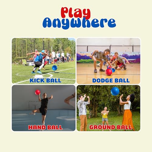 Red & Blue Kickball Set - (9 Inch) with Pump for Toddlers Kids & Adults - Indoor & Outdoor Gym Sports Toys - Fun Playgroun...
