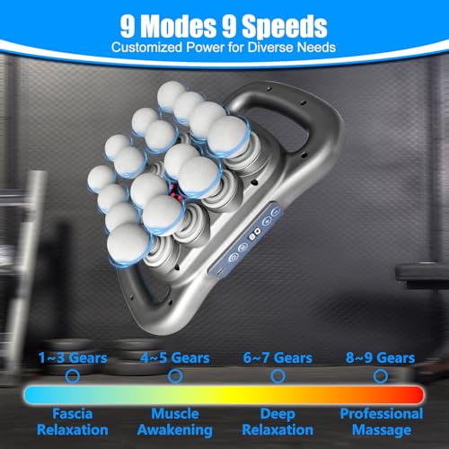Technohom Massage Gun Deep Tissue – 16 Heads, 9 Speeds & 9 Modes, High Power Percussion Massager Gun for Full Body Relief,...