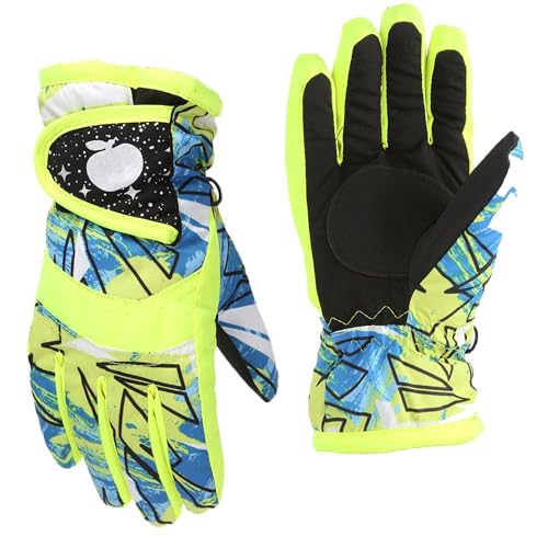 CLeemuziN Kid-Girl Winter Snow-Ski-Gloves Cold-Weather-Mittens Water-Repellent Thermal-Gloves for 3-5T Baby-Boy Outdoor Warm
