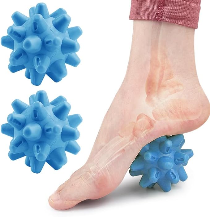 Massage Roll Balls, 2 Pack Spiky Massage Balls Deep Tissue Trigger Point and Myofascial Release for Plantar Fasciitis Reli...