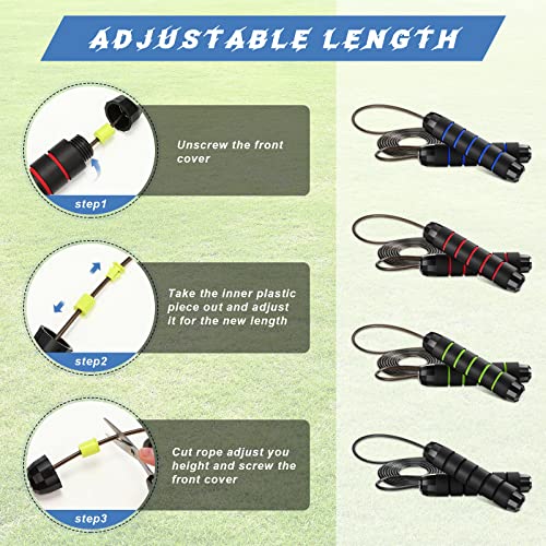 Junkin 12 Pieces Jump Ropes for Fitness with Ball Bearings Speed Jumping Adjustable Skipping Rope with Foam Handles Exerci...