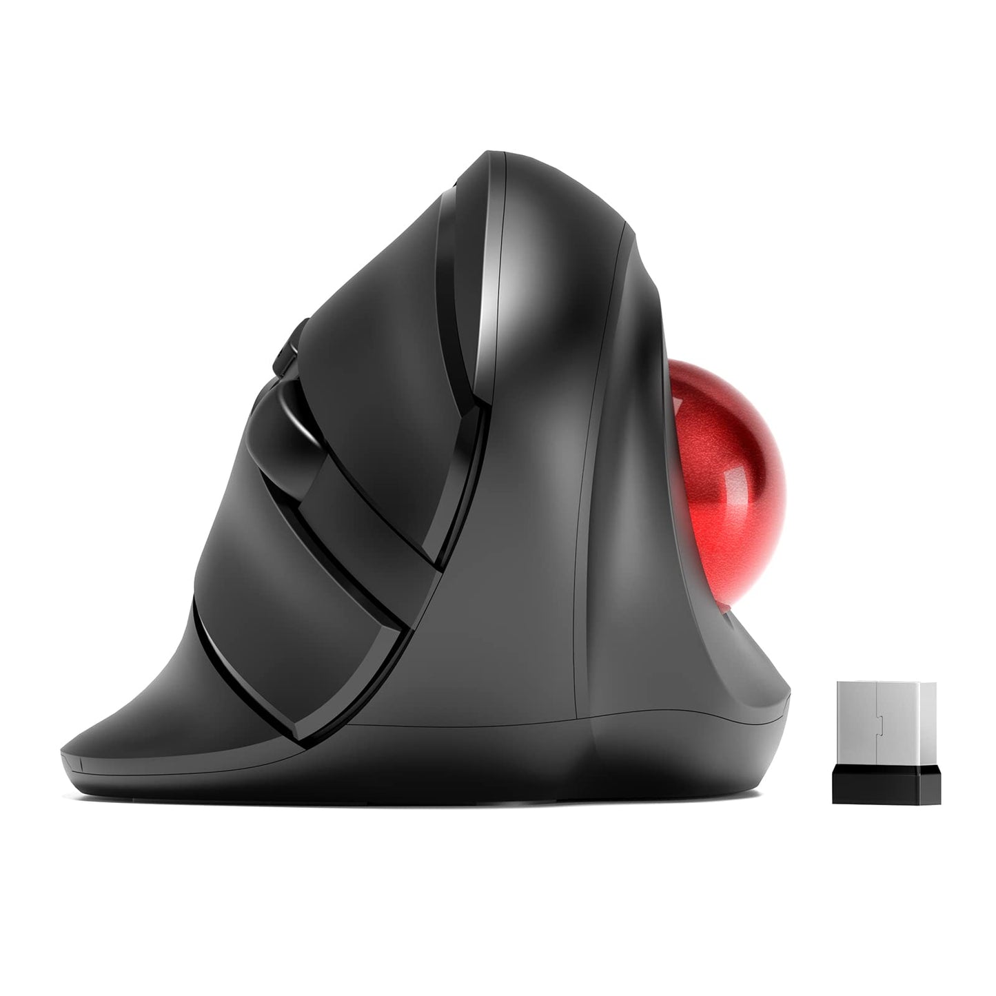 MicroPack Trackball Wireless Mouse, Upgrade Right Hand Ergonomic Mouse with Wireless Vertical Rollerball Computer Mouse, 3 Adjustable DPI, Easy Thumb Control for PC, Laptop, Mac, Windows - Black -Like New