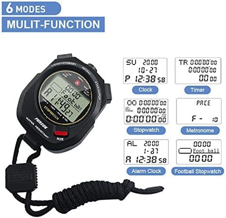 Professional Timer Stopwatch, Digital Sports Stopwatch with Countdown Timer, 2 * 100 Lap Memory, 0.001 Second Timing,Multi...
