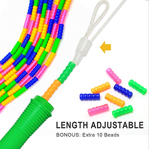 Coolrunner 16 FT Long Jump Rope(2 PACK), Double Dutch Jump Ropes, Soft Beaded Skipping for Kids Adults, Plastic Segmented ...