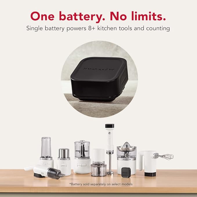KitchenAid Go Cordless Top Down Chopper - battery sold separately, KTCR350, Porcelain White