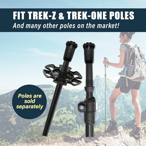 TREKOLOGY Trekking Pole Tips and Baskets Set - Rubber Replacement Accessories for Walking Sticks and Hiking Pole