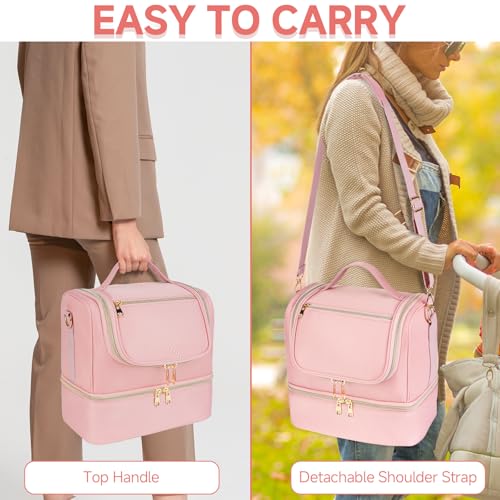 Jaffzora Wearable Breast Pump Bag with Cooler Compartment Fits for Willow/Elvie/Momcozy M5/S12 Pro/Medela, Breast Milk Tra...