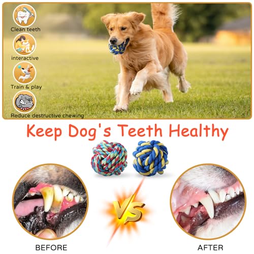 Aitmexcn Dog Rope Toys for Large and Medium Aggressive Chewers, 8 Pack Heavy Duty Dog Rope Toy for Large, Dental Cleaning ...