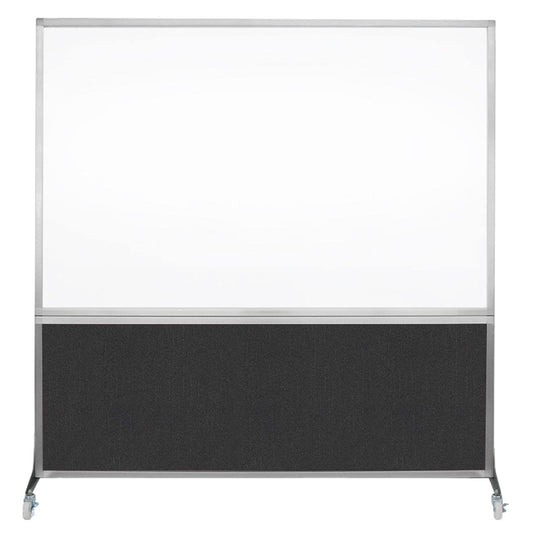 DivideWrite Mobile Whiteboard | Double Sided Dry Erase Board | Portable Office Cubicle Partition | Display for Classrooms, Conference Rooms, Meeting Areas and More | Black Fabric 6' Wide X 6' Tall