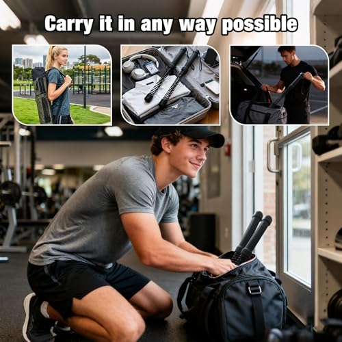 Gonideerix 2-in-1 Ropeless Battle Ropes (2-Pack), Adjustable to Resistance Training Stick – Portable Full Body Workout for...