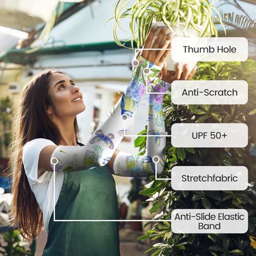 YPHCDO Gardening Sleeves Farm Sun Protection Arm Cooling Sleeves Thorn Proof Garden for Women Men with Thumb Hole