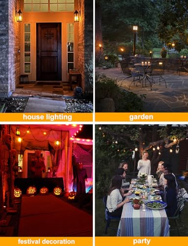 Hompavo 【Upgraded】 LED Flame Light Bulbs, 4 Modes Flickering Light Bulbs with Upside Down Effect, E26/E27 Flame Bulb for H...