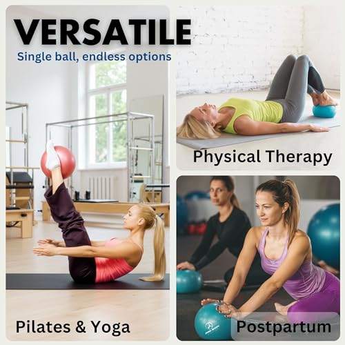 ProBody Pilates Exercise Balls Physical Therapy - 9 Inch Small Exercise Ball for Between Knees for Rehab, Barre, Core, Sta...