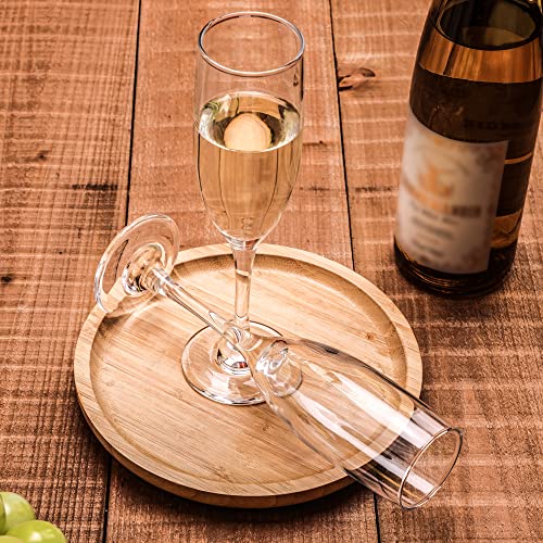 HAKEEMI Champagne Flutes Set of 6, Classic Champagne Glasses Bulk, Elegant Toasting Flutes, 6 oz
