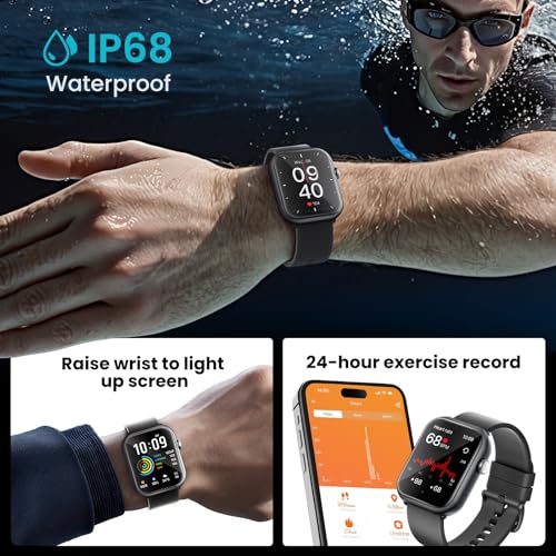 HOMOGO Smart Watches for Men Women, 1000mAh Battery Life Smart Watch for Android and iPhone Compatible, Fitness Tracker wi...