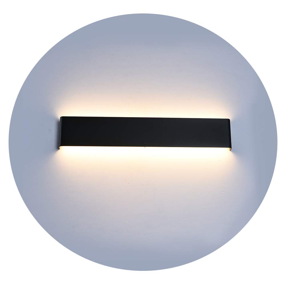 Ralbay 24 Led Wall Sconce - 20W Black Vanity Light, Modern Aluminum Design, Warm White 2700-3200K