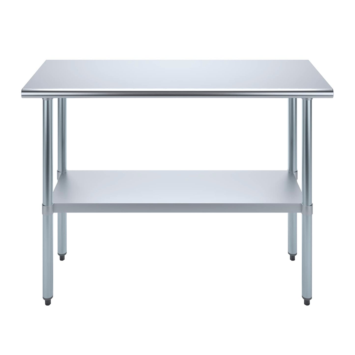 AmGood 18 in. x 48 in. Stainless Steel Work Table | Metal Kitchen Food Prep Table | NSF