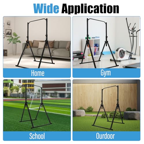 Foldable Pull Up Bar, Power Tower Workout Dip Station Height Adjustable Pull Up Bar for Home, Multifunction Fitness Tower ...