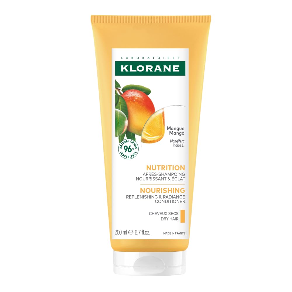 Klorane Nourishing Conditioner with Mango Butter, Moisturize and Hydrate Dry Hair, Paraben, Silicone, Sulfate Free, 6.7 Ounce