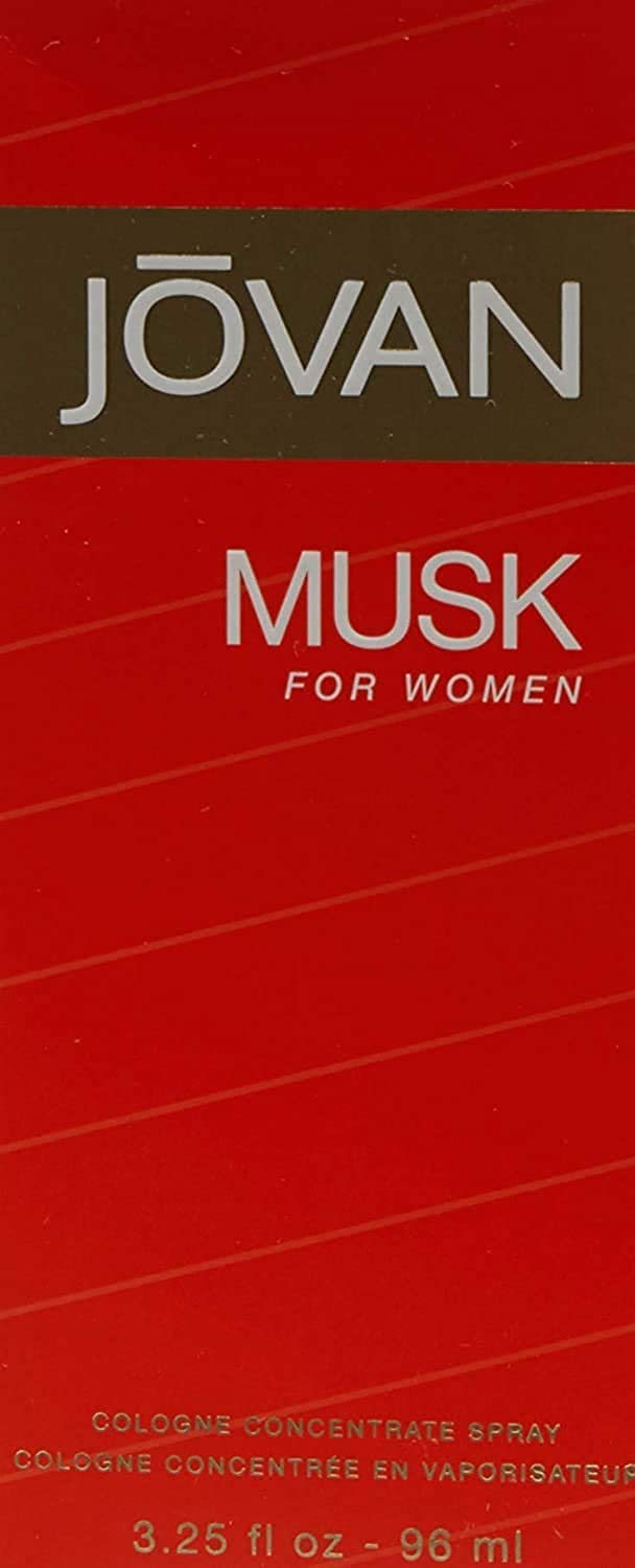 Jovan Musk for Women Eau de Cologne Spray 3.25 fl oz (Pack of 1), Notes of Jasmine, Amber, and Neroli, Women's Fragrance, Long Lasting, Everyday Fragrance, Travel Size (Packaging May Vary)