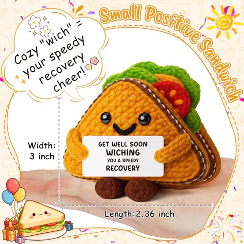 Get Well Soon Gifts for Mom Women, Funny Sandwich Crochet Gift, Handmade Recovery Encouragement Present for Mother Stepmom...