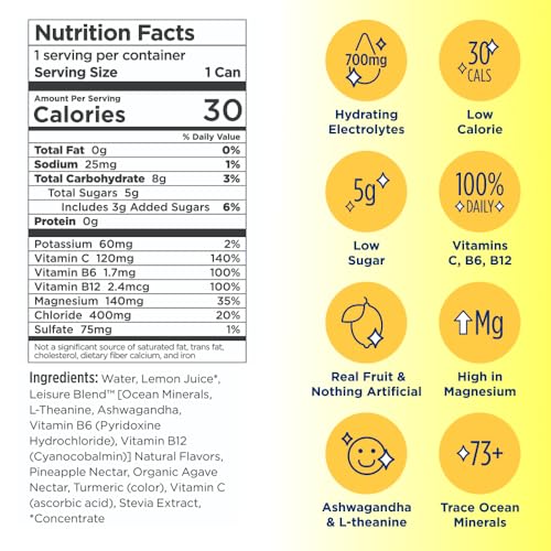 Leisure Hydration Non-Carbonated Electrolyte Refresher, Variety Pack - Low Sugar Nutrient Enhanced Water Beverage - Get Th...
