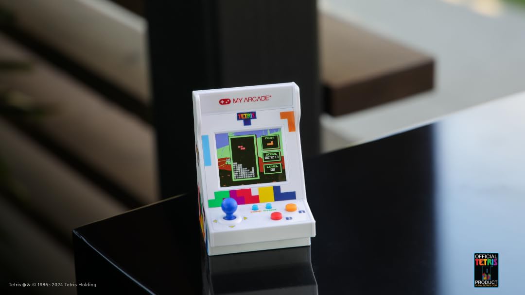 MY ARCADE Tetris Pico Player: Toys for Kids, 3.7" Fully Playable Portable Tiny Arcade Machine with 101 Retro Games, 2" Screen Color Display, Small