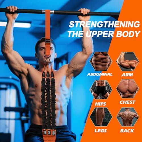 WHATAFIT Pull Up Assistance Bands, Resistance Bands for Pull Up Bar Working Out with Feet Straps ，Adjustable Heavy Duty Pu...