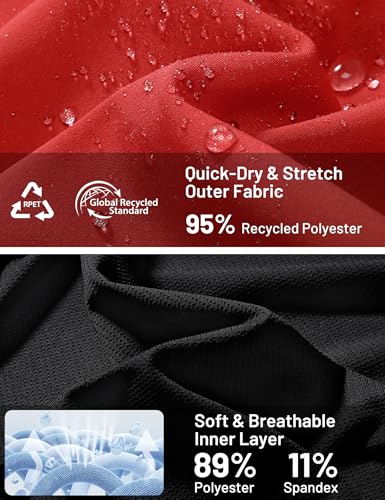 MIER Men's 2 in 1 Running Shorts - 7" Workout Gym Athletic Shorts for Men, Quick Dry Lightweight with Pockets for Training