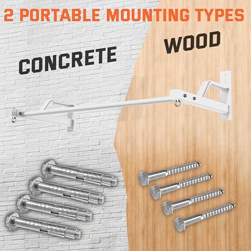 2025 Upgrade Pull Up Bar Wall Mounted - 600 lbs Heavy Duty Strength Training Pull-Up Bars, Ideal Rogue Pull Up Bar for Hom...