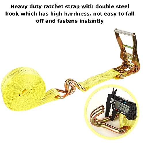 4 Pack 2 Inch Ratchet Straps Heavy Duty 20ft Tie Down Straps Ratchet with Double J Hook, 10000 LBS Break Strength, Cargo R...