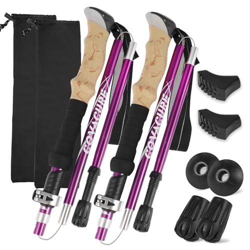 COVACURE Hiking Poles - Aluminum Alloy 7075 Trekking Poles Collapsible with Telescopic,Lightweight & Foldable Collapsible ...
