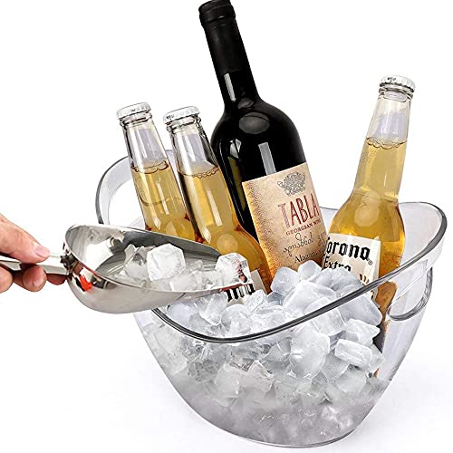 Wine Chiller & Party Beverage Tub， Clear Acrylic Food Grade Ice Bucket, 3.5LiterStorage Tub, See Through ice Tub Champagne...