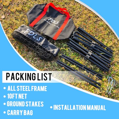 FDLS 10FT Portable Badminton Pickleball Net with Carry Bag for Indoor Outdoorl Height Adjustable| Easy Set up