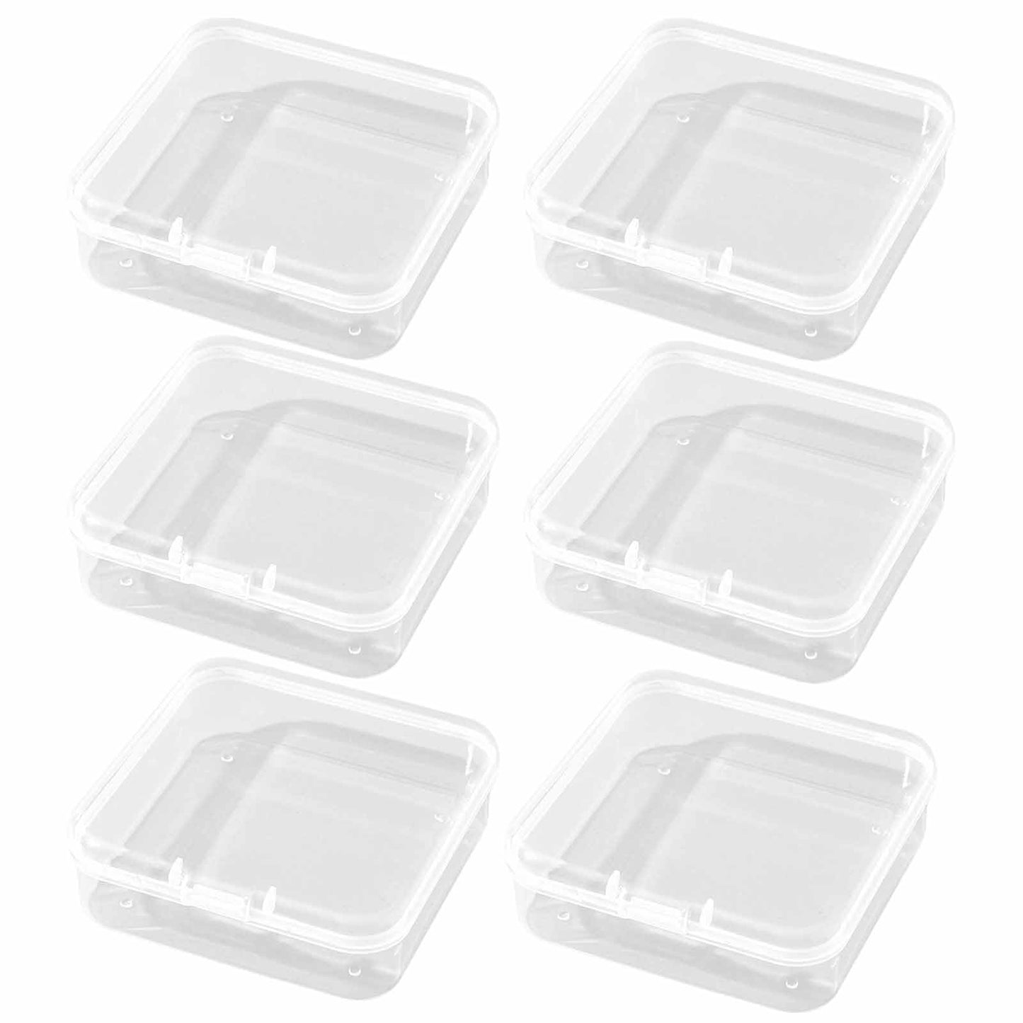 6 PCS Square Powder Puff Holders Cases Clear Makeup Sponge Protective Container Portable Beauty Blender Holder Reusable Dust-Pro