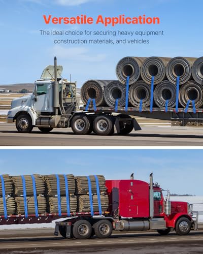 VEVOR Truck Straps, 4" x30' Heavy Duty Tie Down w/Flat Hooks 18,000lbs Break Strength, WLL# 6000lbs, Cargo Straps Tie Down...