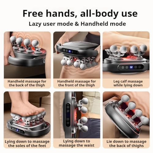 GooseFit 16-Head Massage Gun Set, Deep Tissue Percussion Muscle Massager with 20 Speeds & 9 Modes, Quiet Massage Gun for B...
