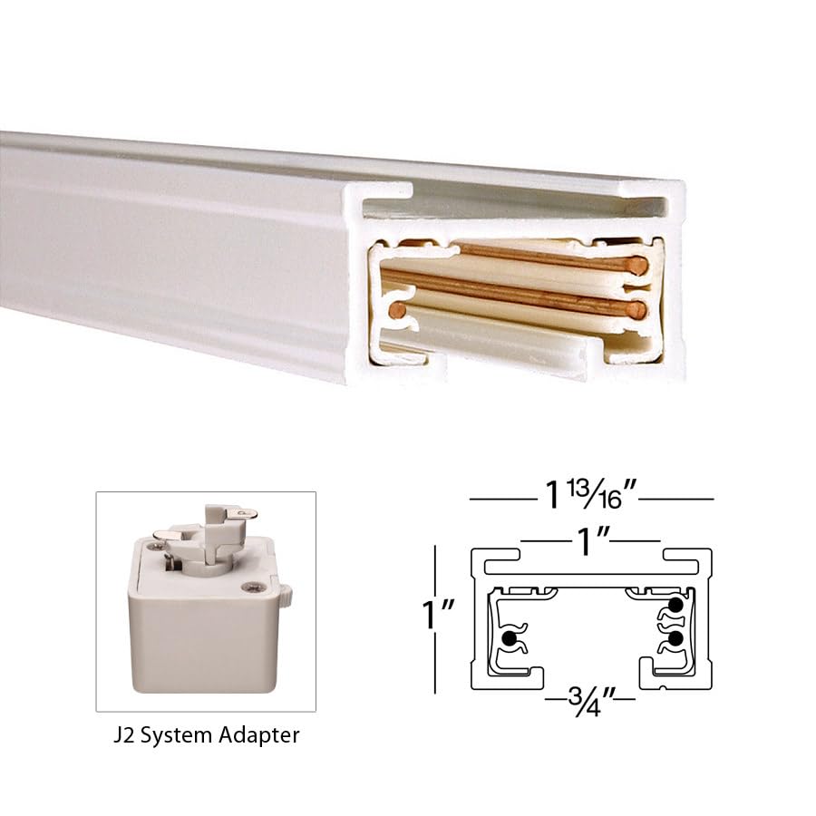 WAC Lighting J2-T4-WT Track Two Circuit Light Fixture, 4 Feet, White