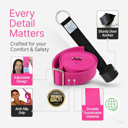 Stretching Strap with Door Anchor & Resistance Band – Leg Stretcher for Improving Flexibility & Splits – Ideal for Ballet,...