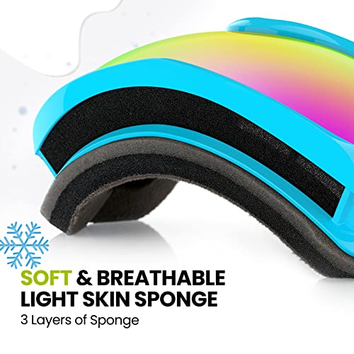 OutdoorMaster Kids Ski Goggles - Helmet Compatible Snow Goggles for Boys & Girls with 100% UV Protection