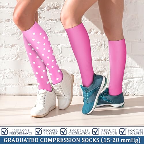 FEYHAY Copper Compression Socks (3 Pairs) 15-20 mmHg Circulation is Best Athletic & Daily for Men & Women, Running, Climbing