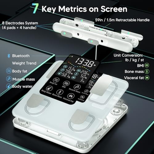 arboleaf Scale for Body Weight, Smart Scale with BMI, Body Fat, Muscle Mass, Upgrade 50+ Metrics Full Body Composition Ana...