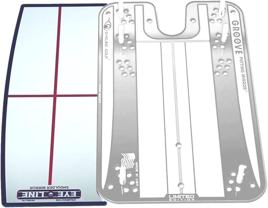 EyeLine Golf Small Putting Alignment Shoulder Mirror - Portable Aids to Improve Your Putting Setup, Eye Placement, Putter Face Angle, Starting Line & Much More