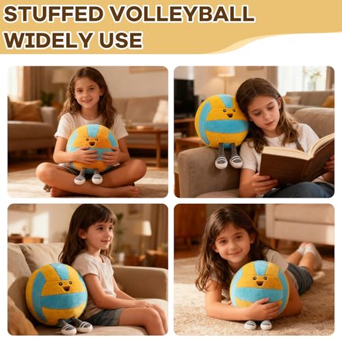 Stepxi Volleyball Stuff, Soft Volleyball Stuffed Animal Plush Toy, Fluffy Sports Pillow for Kids Sofa Bedroom Decoration,V...